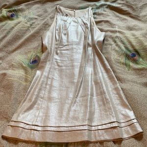 Silver linen Searle cocktail dress